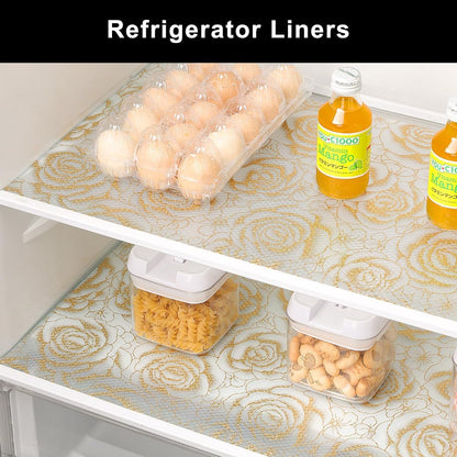 Shelf Liner – Premium Non-Adhesive Cabinet & Drawer Liner for Kitchen – Waterproof Shelf Paper with Modern Pattern – Durable EVA Cabinet Mat – Easy to Cut （11.8" W x 120" L）