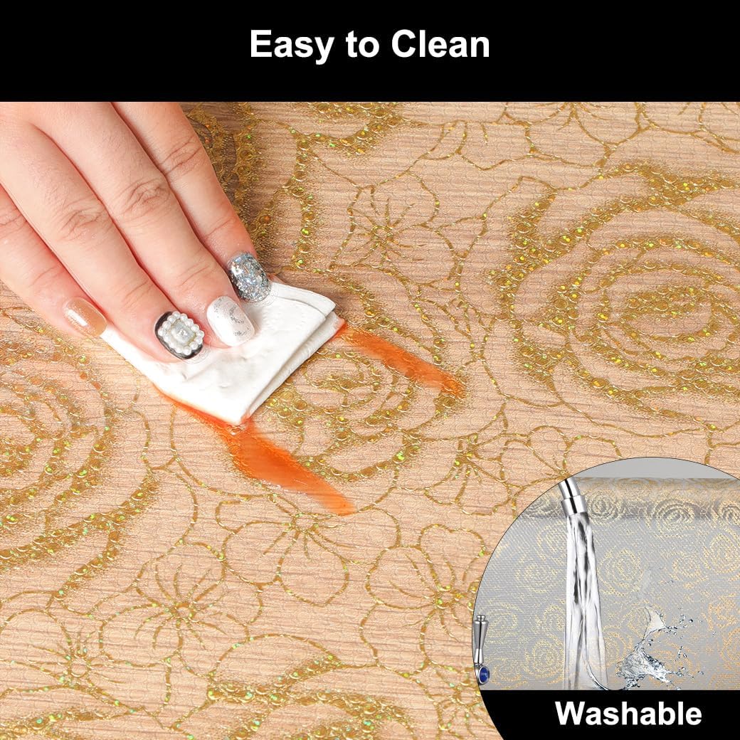 Shelf Liner – Premium Non-Adhesive Cabinet & Drawer Liner for Kitchen – Waterproof Shelf Paper with Modern Pattern – Durable EVA Cabinet Mat – Easy to Cut （11.8" W x 120" L）