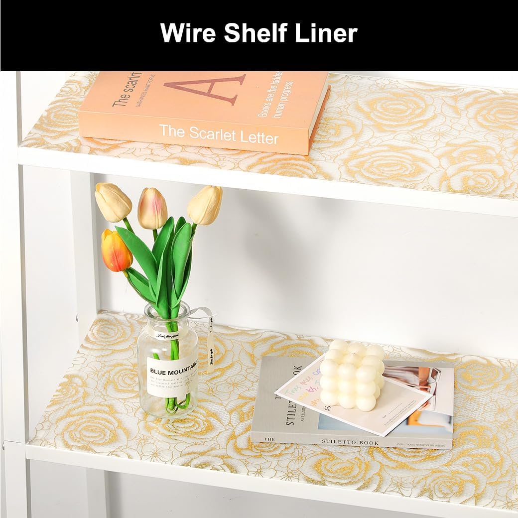 Shelf Liner – Premium Non-Adhesive Cabinet & Drawer Liner for Kitchen – Waterproof Shelf Paper with Modern Pattern – Durable EVA Cabinet Mat – Easy to Cut （11.8" W x 120" L）