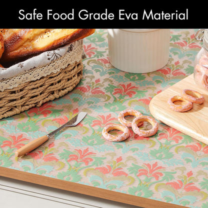 Shelf Liner – Premium Non-Adhesive Cabinet & Drawer Liner for Kitchen – Waterproof Shelf Paper with Modern Pattern – Durable EVA Cabinet Mat – Easy to Cut （11.8" W x 120" L）