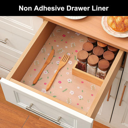 Shelf Liner – Premium Non-Adhesive Cabinet & Drawer Liner for Kitchen – Waterproof Shelf Paper with Modern Pattern – Durable EVA Cabinet Mat – Easy to Cut （11.8" W x 120" L）
