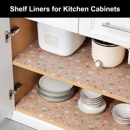 Shelf Liner – Premium Non-Adhesive Cabinet & Drawer Liner for Kitchen – Waterproof Shelf Paper with Modern Pattern – Durable EVA Cabinet Mat – Easy to Cut （11.8" W x 120" L）