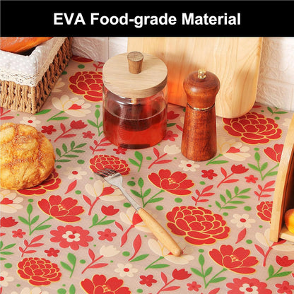 Shelf Liner – Premium Non-Adhesive Cabinet & Drawer Liner for Kitchen – Waterproof Shelf Paper with Modern Pattern – Durable EVA Cabinet Mat – Easy to Cut （11.8" W x 120" L）