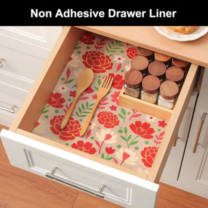 Shelf Liner – Premium Non-Adhesive Cabinet & Drawer Liner for Kitchen – Waterproof Shelf Paper with Modern Pattern – Durable EVA Cabinet Mat – Easy to Cut （11.8" W x 120" L）
