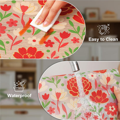 Shelf Liner – Premium Non-Adhesive Cabinet & Drawer Liner for Kitchen – Waterproof Shelf Paper with Modern Pattern – Durable EVA Cabinet Mat – Easy to Cut （11.8" W x 120" L）