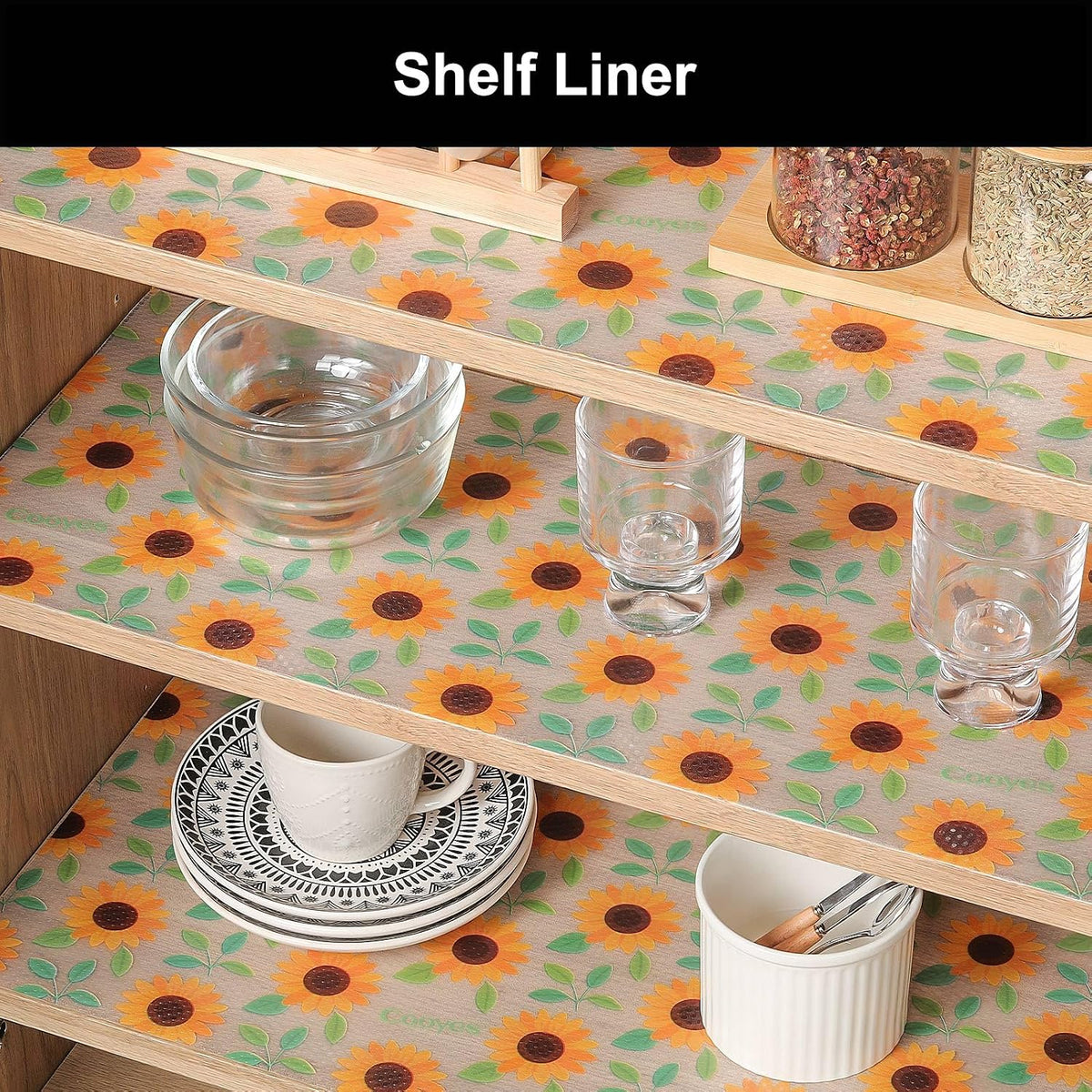 Shelf Liner – Premium Non-Adhesive Cabinet & Drawer Liner for Kitchen – Waterproof Shelf Paper with Modern Pattern – Durable EVA Cabinet Mat – Easy to Cut （11.8" W x 120" L）