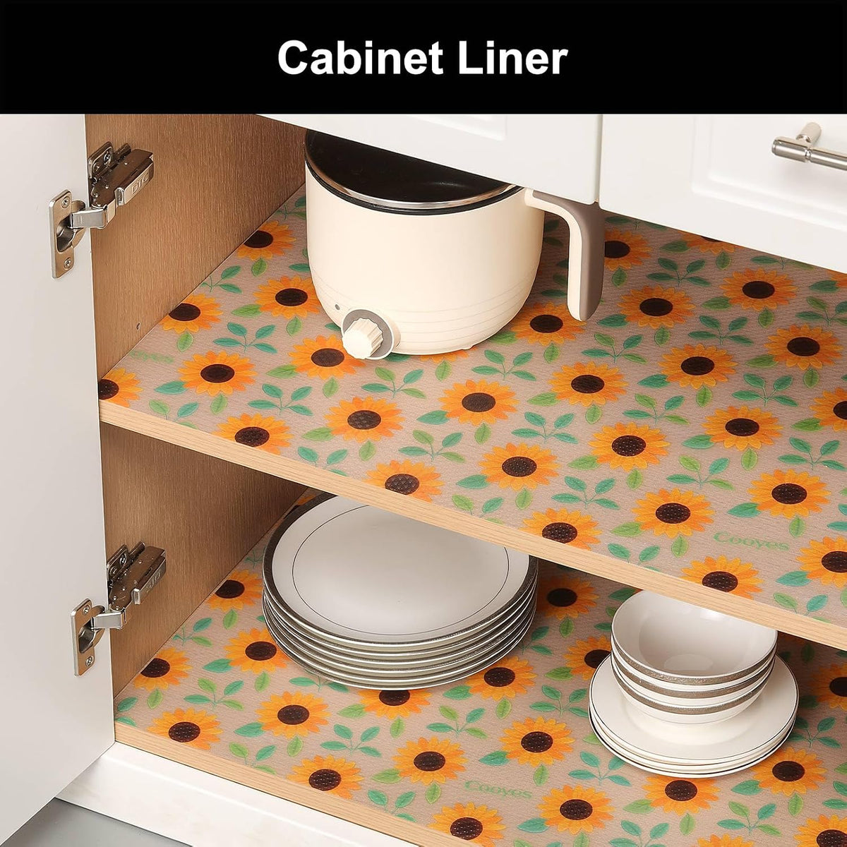 Shelf Liner – Premium Non-Adhesive Cabinet & Drawer Liner for Kitchen – Waterproof Shelf Paper with Modern Pattern – Durable EVA Cabinet Mat – Easy to Cut （11.8" W x 120" L）
