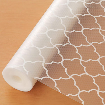 Shelf Liner – Premium Non-Adhesive Cabinet & Drawer Liner for Kitchen – Waterproof Shelf Paper with Modern Pattern – Durable EVA Cabinet Mat – Easy to Cut （11.8" W x 120" L）