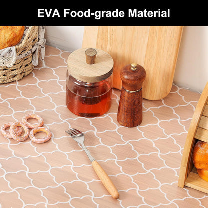 Shelf Liner – Premium Non-Adhesive Cabinet & Drawer Liner for Kitchen – Waterproof Shelf Paper with Modern Pattern – Durable EVA Cabinet Mat – Easy to Cut （11.8" W x 120" L）