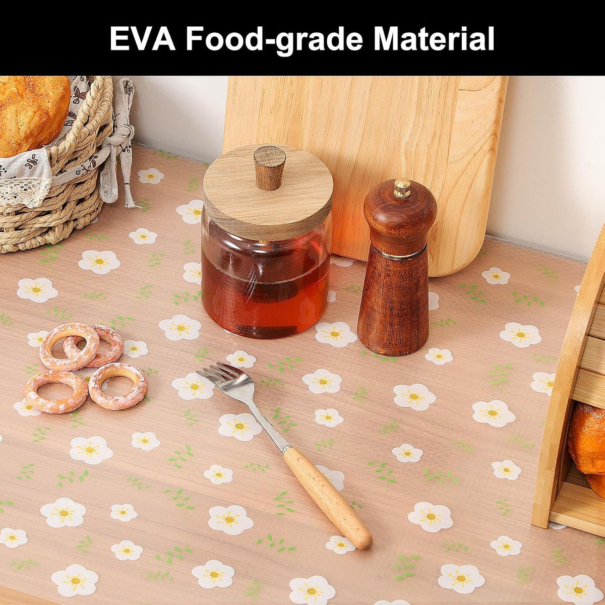 Shelf Liner – Premium Non-Adhesive Cabinet & Drawer Liner for Kitchen – Waterproof Shelf Paper with Modern Pattern – Durable EVA Cabinet Mat – Easy to Cut （11.8" W x 120" L）