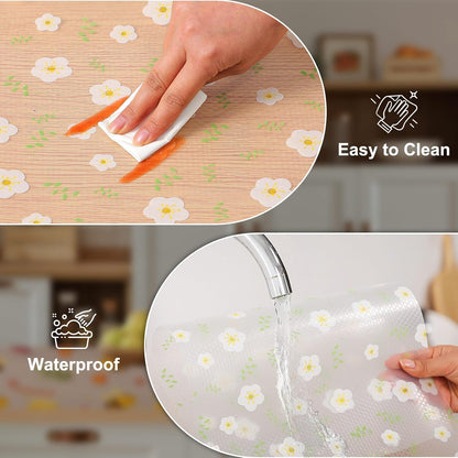 Shelf Liner – Premium Non-Adhesive Cabinet & Drawer Liner for Kitchen – Waterproof Shelf Paper with Modern Pattern – Durable EVA Cabinet Mat – Easy to Cut （11.8" W x 120" L）
