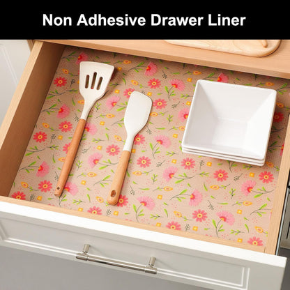 Shelf Liner – Premium Non-Adhesive Cabinet & Drawer Liner for Kitchen – Waterproof Shelf Paper with Modern Pattern – Durable EVA Cabinet Mat – Easy to Cut （11.8" W x 120" L）