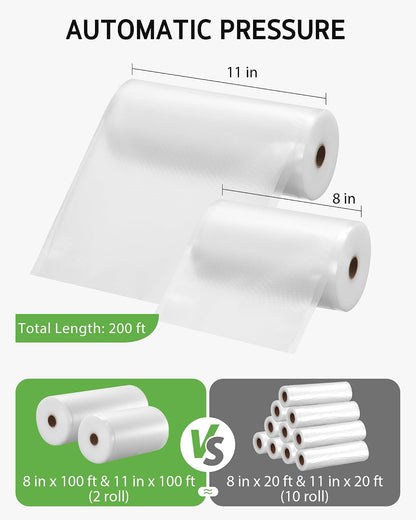 11" x 150' Vacuum Sealer Bags for Food Seal Rolls with Cutter