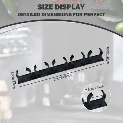 Adhesive Spice Clips 3-Pack, Heavy-Duty Spice Organizer for Cabinet Doors, Pantry & RV, Space-Saving Kitchen Storage with Tape, Holds 15 Jars (Black)