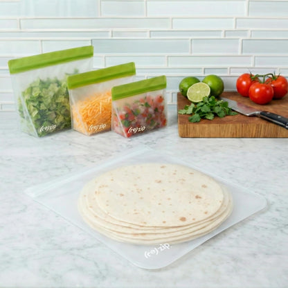 ( Reusable Stand-Up Food Storage Bags, Leakproof, 5-Piece, Multicolor