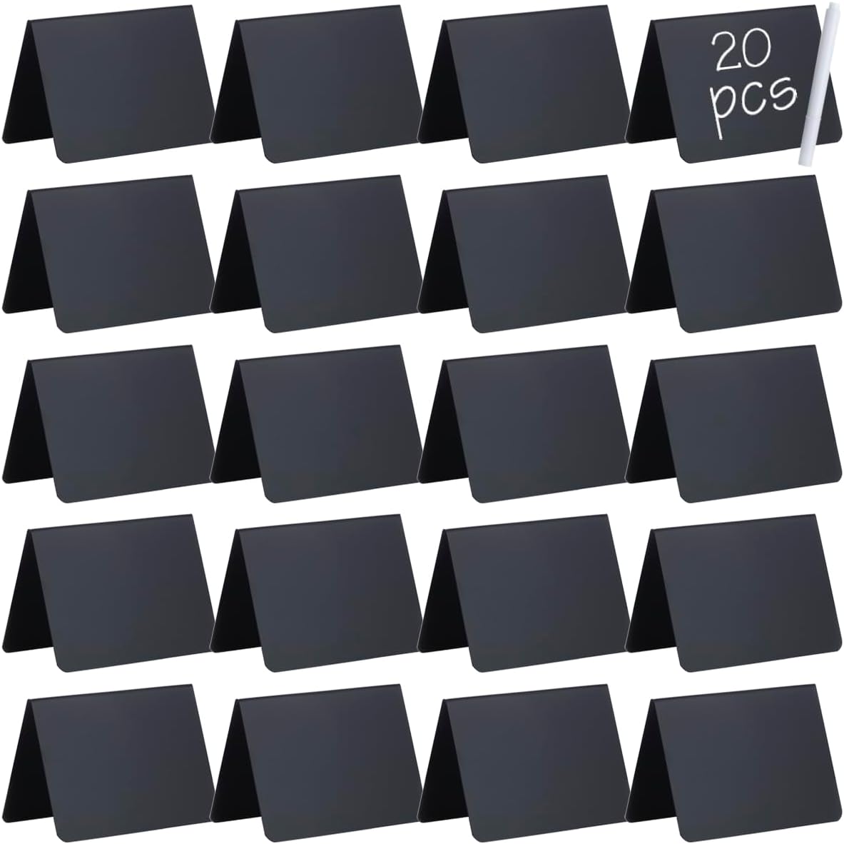 20 Pack 4"x3" Mini Chalkboard Signs for Food Buffet Party, Tabletop Small Chalkboard Signs Food Labels for Wedding Bakery Buffet, Easy to Write and Wipe Off