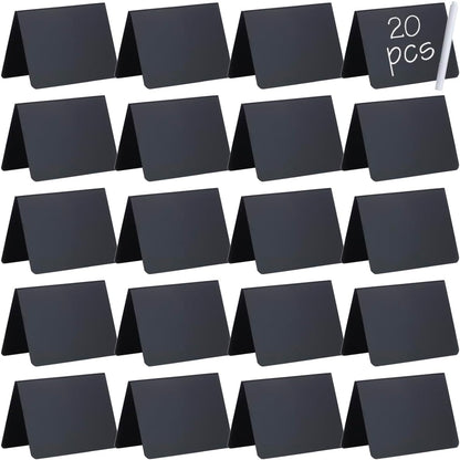 20 Pack 4"x3" Mini Chalkboard Signs for Food Buffet Party, Tabletop Small Chalkboard Signs Food Labels for Wedding Bakery Buffet, Easy to Write and Wipe Off