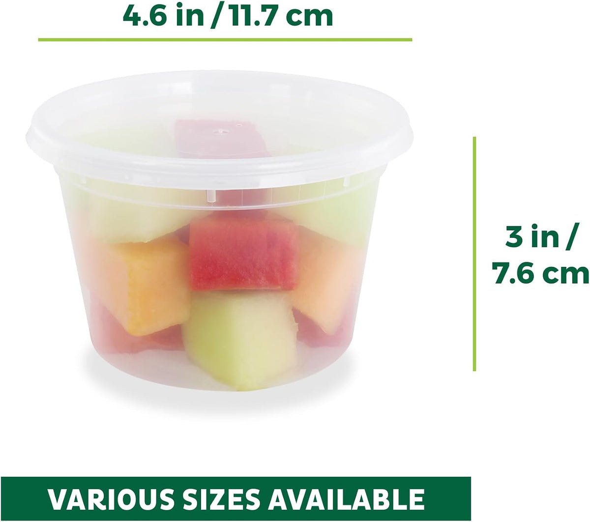 Food Storage Containers 16 oz Plastic Deli Containers with Lids, Slime, Soup, Meal Prep Containers | BPA Free | Stackable | Leakproof | Microwave/Dishwasher/Freezer Safe