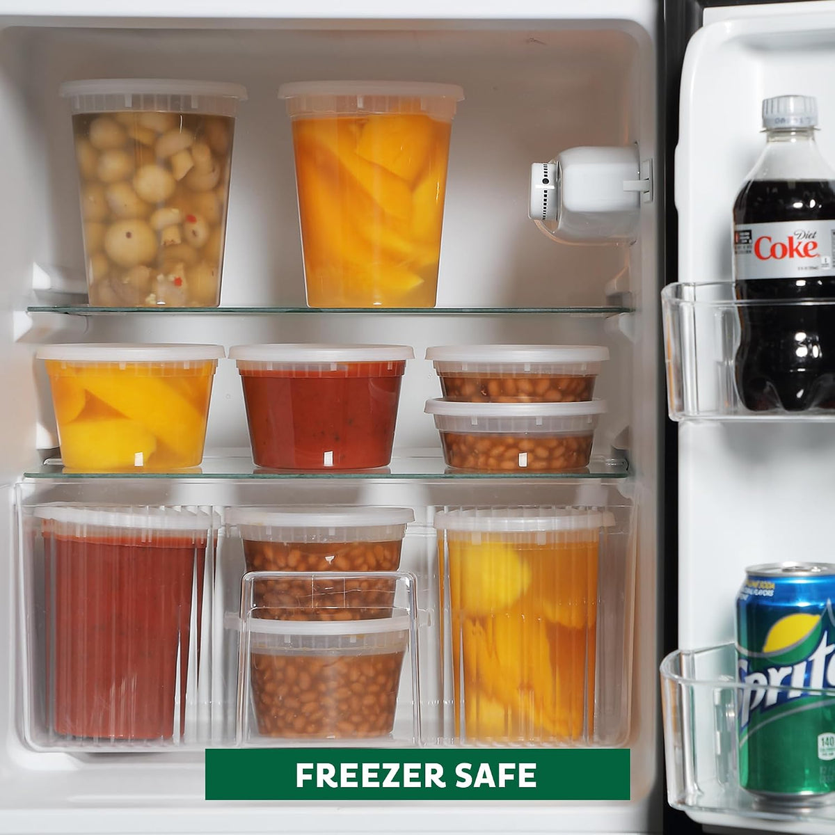Food Storage Containers 16 oz Plastic Deli Containers with Lids, Slime, Soup, Meal Prep Containers | BPA Free | Stackable | Leakproof | Microwave/Dishwasher/Freezer Safe