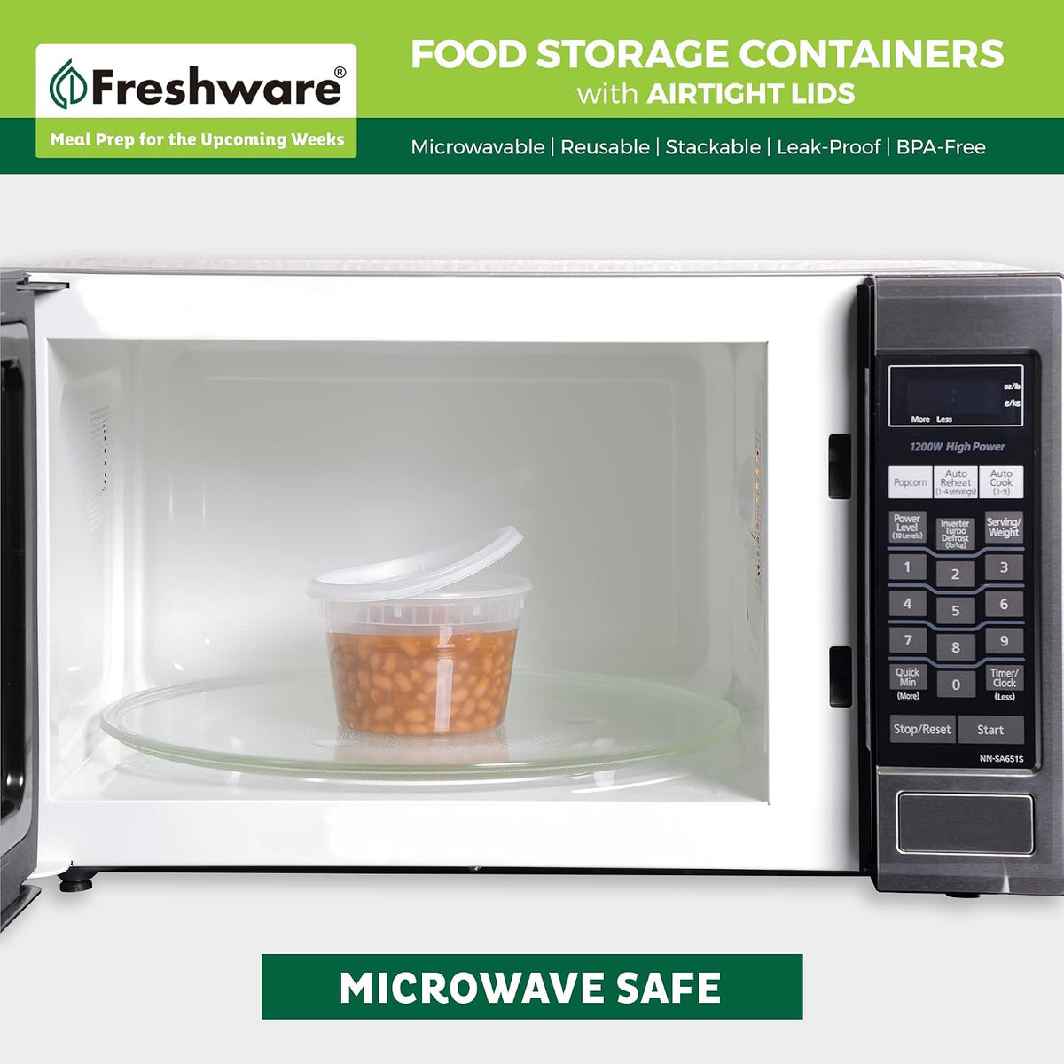 Food Storage Containers 16 oz Plastic Deli Containers with Lids, Slime, Soup, Meal Prep Containers | BPA Free | Stackable | Leakproof | Microwave/Dishwasher/Freezer Safe