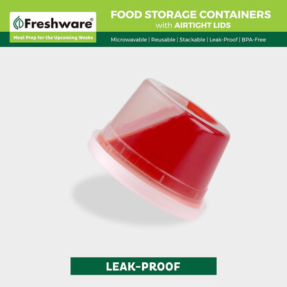 Food Storage Containers 16 oz Plastic Deli Containers with Lids, Slime, Soup, Meal Prep Containers | BPA Free | Stackable | Leakproof | Microwave/Dishwasher/Freezer Safe