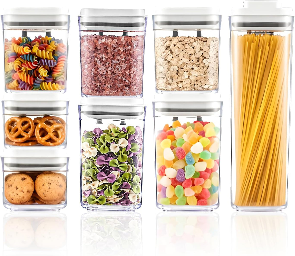 Pop Airtight Food Storage Containers, 8-Piece Canister Set with Lids