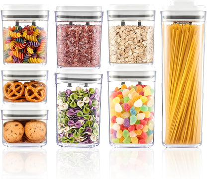 Pop Airtight Food Storage Containers, 8-Piece Canister Set with Lids