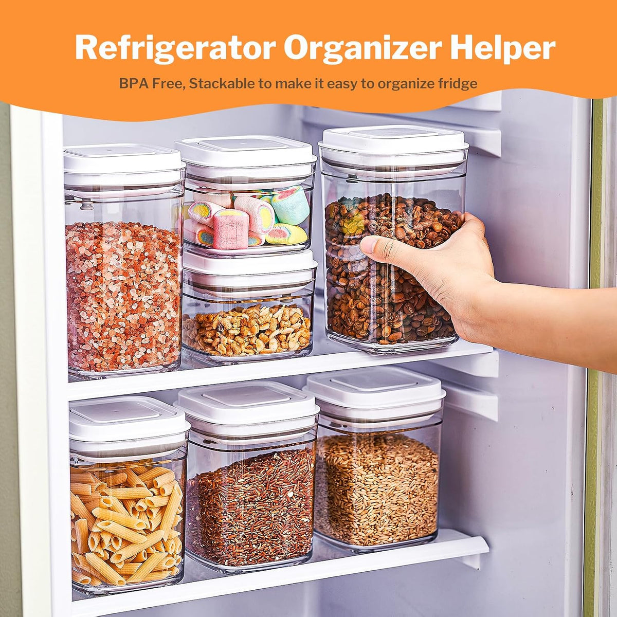 Pop Airtight Food Storage Containers, 8-Piece Canister Set with Lids