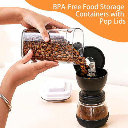 Pop Airtight Food Storage Containers, 8-Piece Canister Set with Lids
