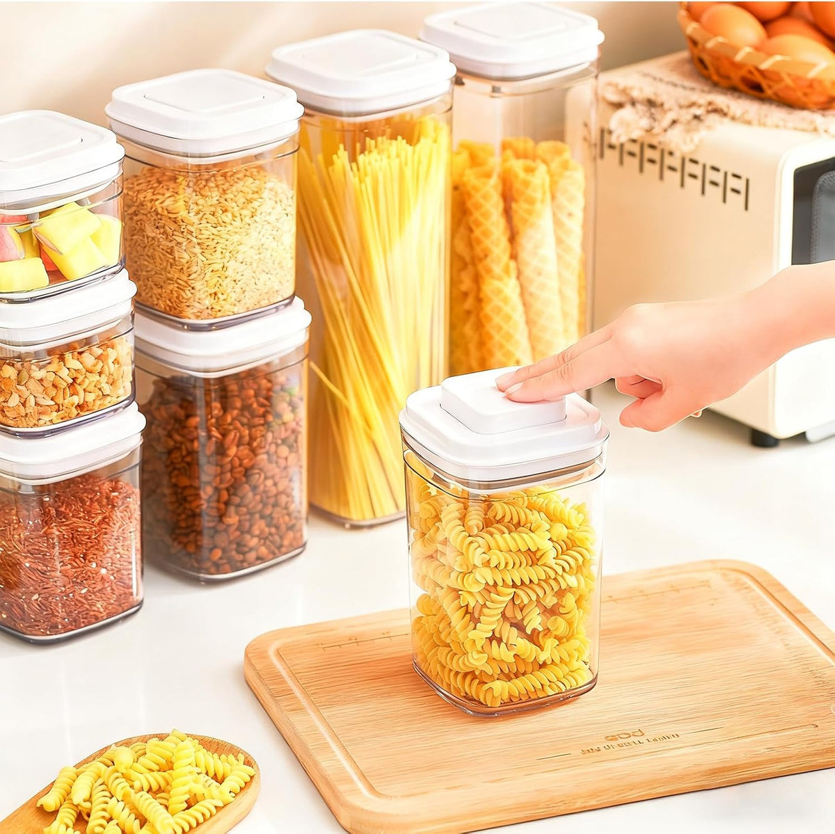 Pop Airtight Food Storage Containers, 8-Piece Canister Set with Lids