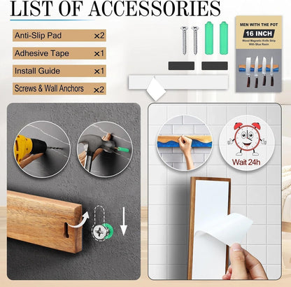 16" Magnetic Knife Holder for Wall, Magnetic Knife Strips