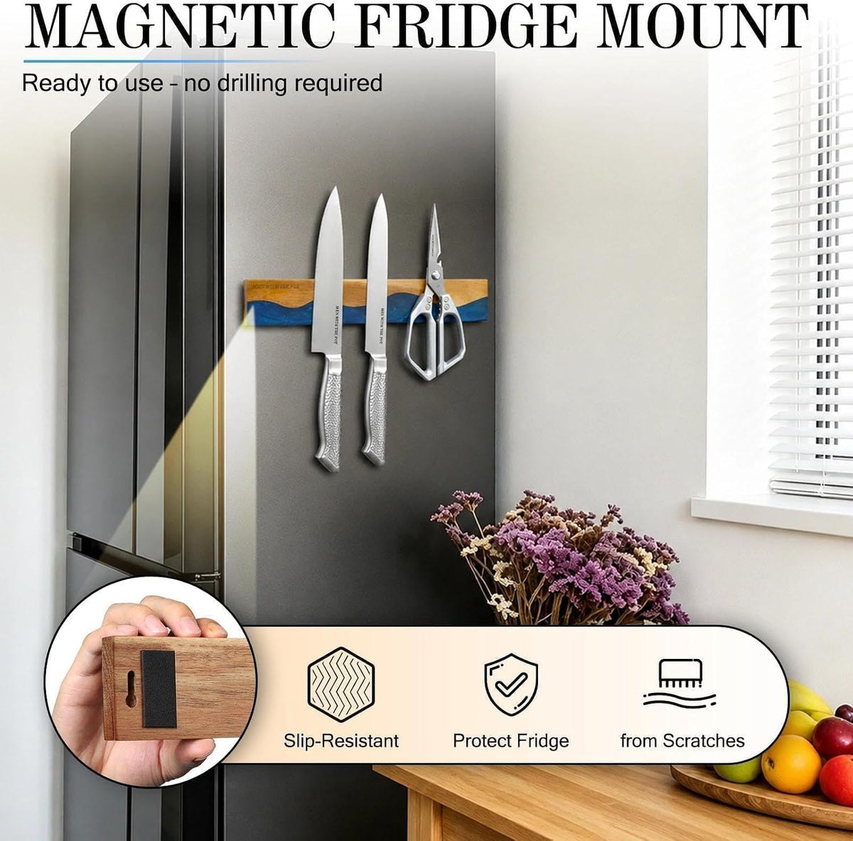 16" Magnetic Knife Holder for Wall, Magnetic Knife Strips