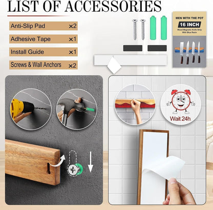 16" Magnetic Knife Holder for Wall, Magnetic Knife Strips