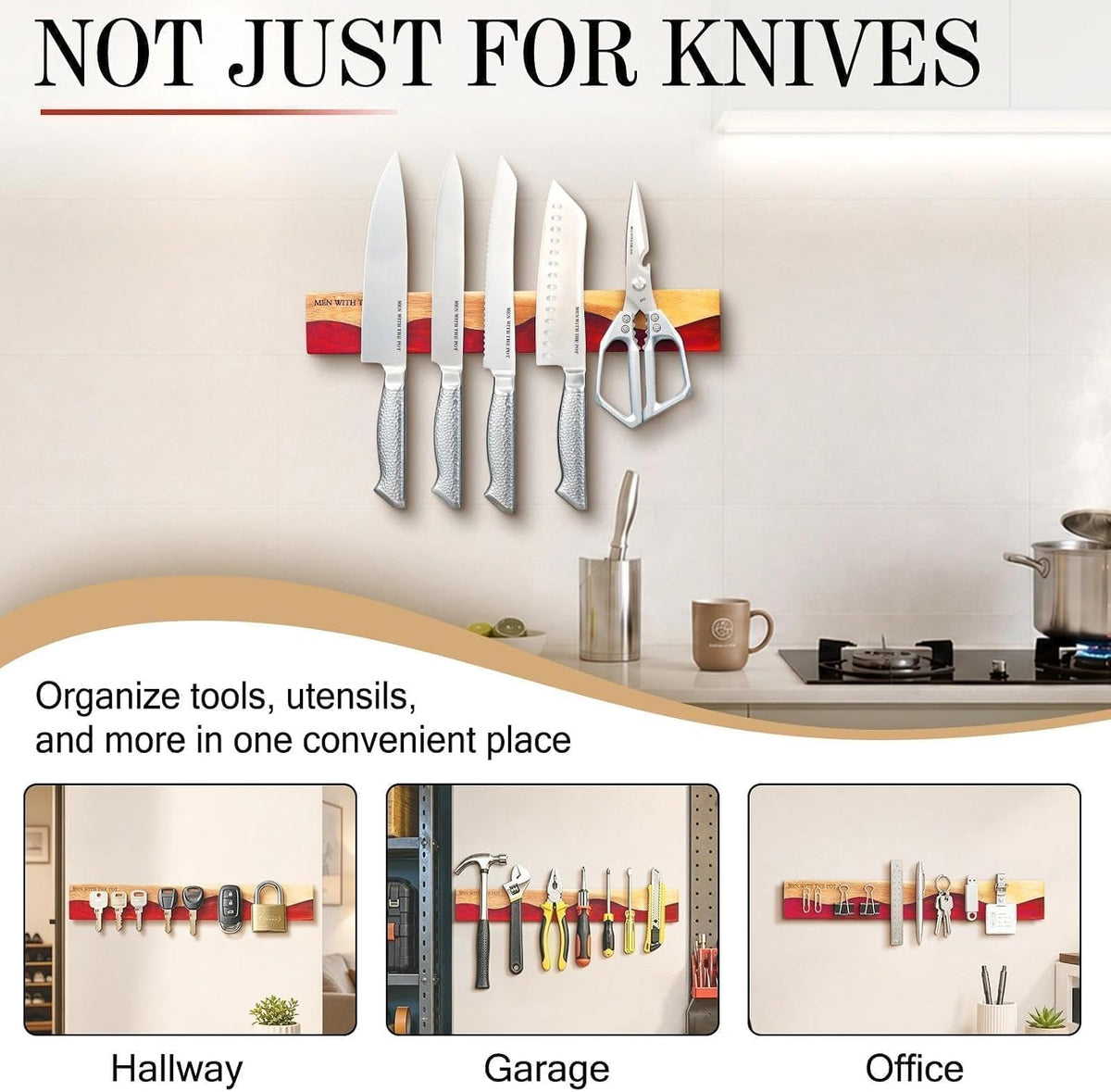 16" Magnetic Knife Holder for Wall, Magnetic Knife Strips