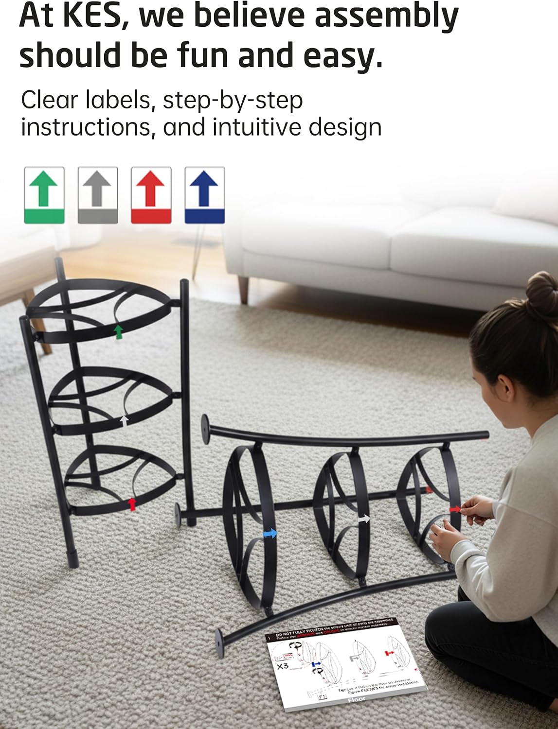 264 Lbs Capacity Freestanding Pot Rack, 6-Tier Cast Iron Cookware Stand with 6 Hooks, Pots and Pans Storage Tower for Kitchen Corner, Stable Base, Anti-tip Strap & Floor Protectors, Black