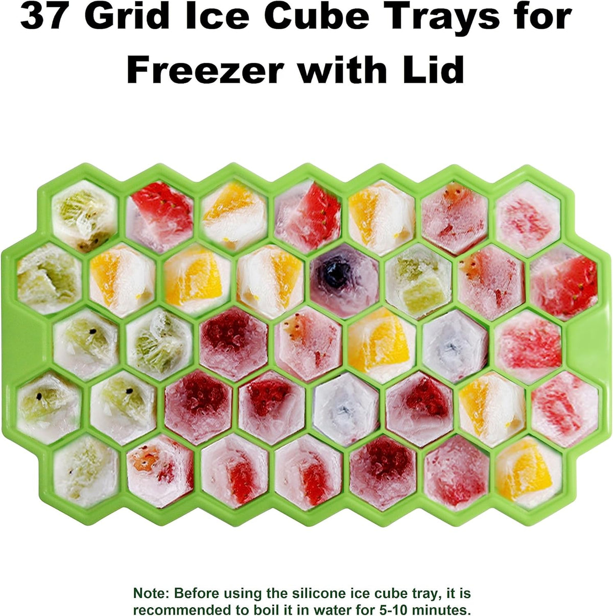Ice Cube Trays for Freezer with Lid-3 Packs Silicone Ice Cube Tray with Lid Ice Maker,Easy-Release Reusable Ice Cube in Organizer Bins or Ice Bucket for Cocktail bar or Iced Coffee Cup