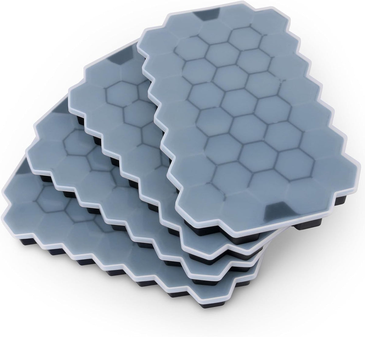 Ice Cube Trays for Freezer with Lid-3 Packs Silicone Ice Cube Tray with Lid Ice Maker,Easy-Release Reusable Ice Cube in Organizer Bins or Ice Bucket for Cocktail bar or Iced Coffee Cup