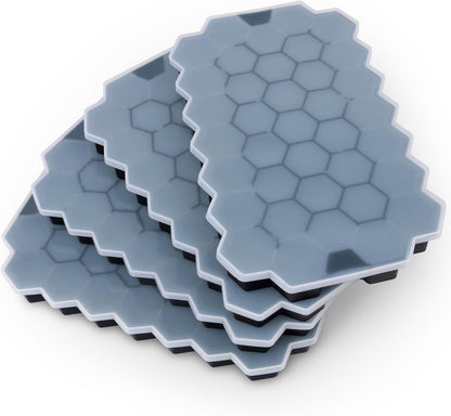 Ice Cube Trays for Freezer with Lid-3 Packs Silicone Ice Cube Tray with Lid Ice Maker,Easy-Release Reusable Ice Cube in Organizer Bins or Ice Bucket for Cocktail bar or Iced Coffee Cup