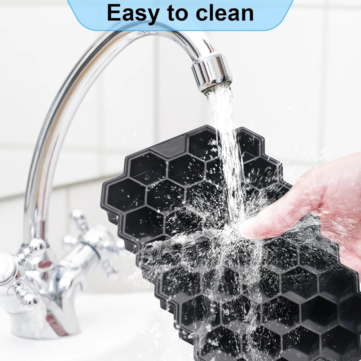 Ice Cube Trays for Freezer with Lid-3 Packs Silicone Ice Cube Tray with Lid Ice Maker,Easy-Release Reusable Ice Cube in Organizer Bins or Ice Bucket for Cocktail bar or Iced Coffee Cup