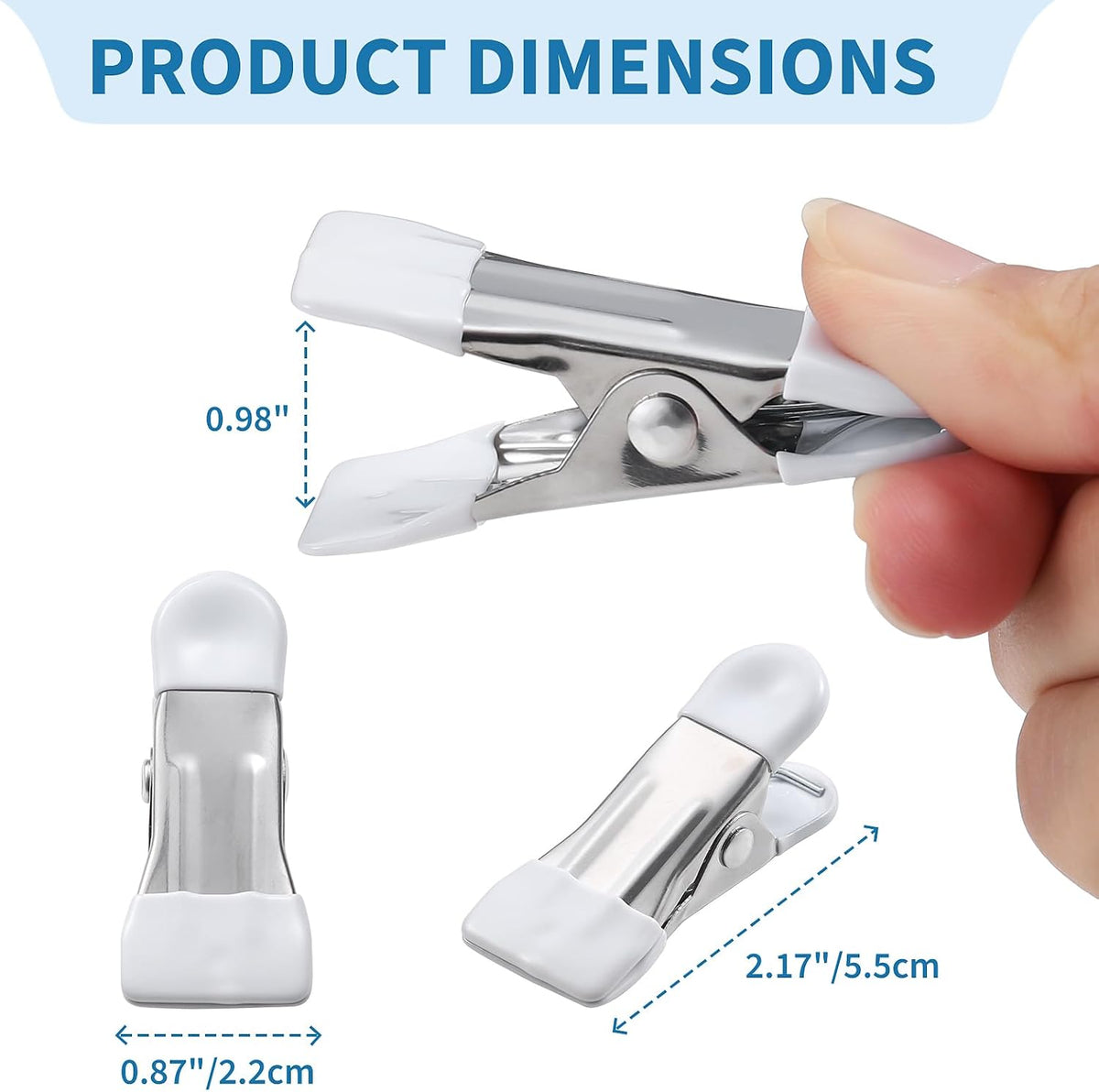 Clothes Pins Heavy Duty Out Door 30 Pack,Chip Clips 2.17 Inch, Bag Clips, Clothespins,Chip Clips Bag Clips Food Clips for Laundry, Bag Clips for Food Clips for Hanging Stainless Stee(Gray)