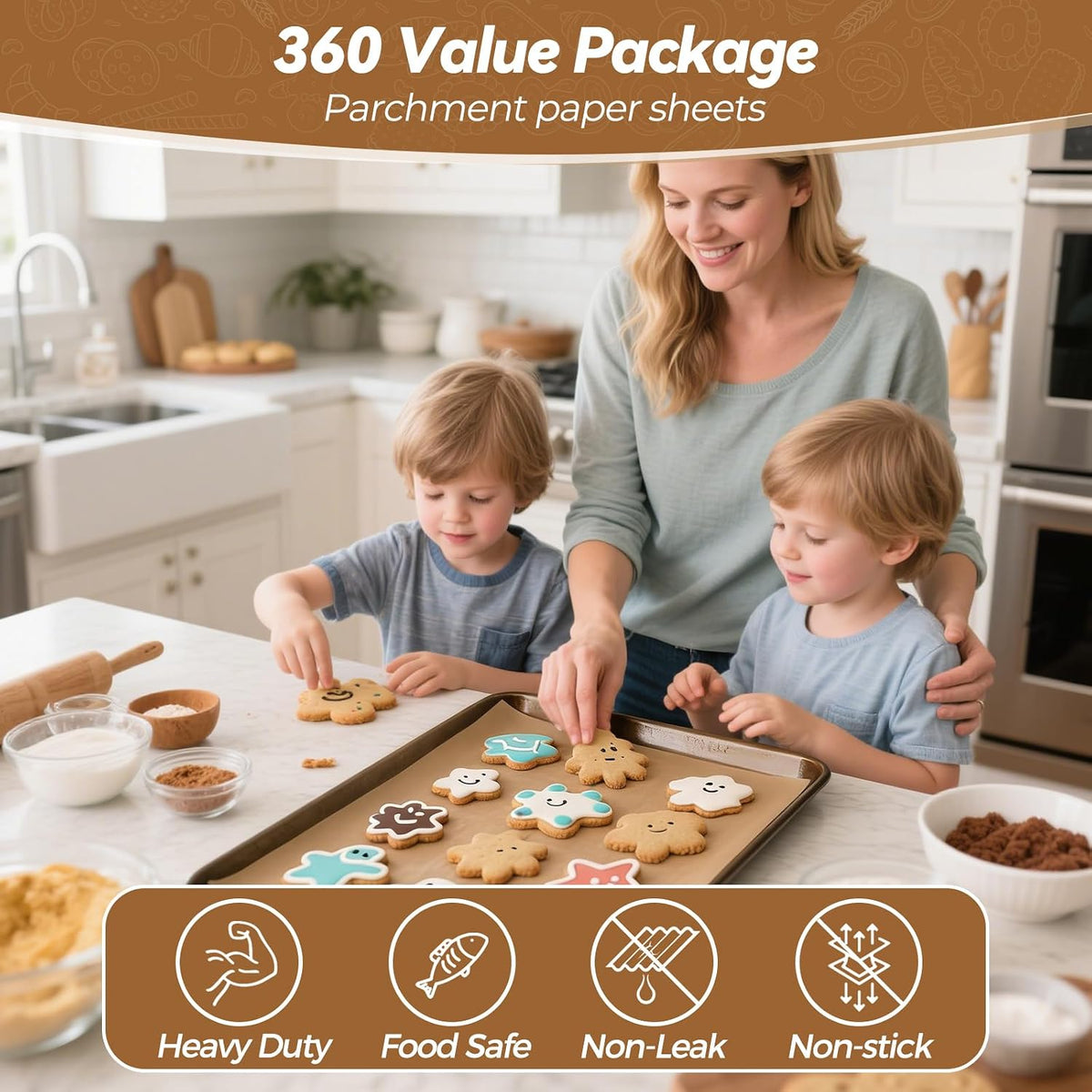 360 Count 12"x 16" Heavy Duty Parchment Paper Sheets for Baking