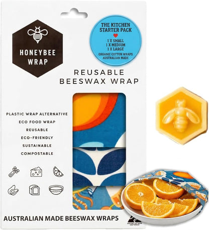 Reusable Beeswax Wraps for Food | | Eco Friendly, Organic, Biodegradable, Plastic Free, Bee's Wrap Bowl Covers and Food Storage | Cling Wrap Alternative