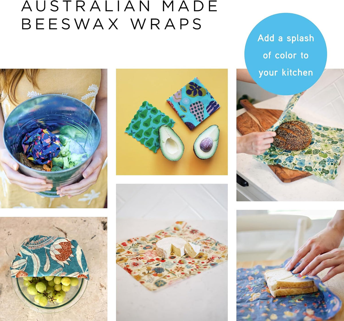 Reusable Beeswax Wraps for Food | | Eco Friendly, Organic, Biodegradable, Plastic Free, Bee's Wrap Bowl Covers and Food Storage | Cling Wrap Alternative