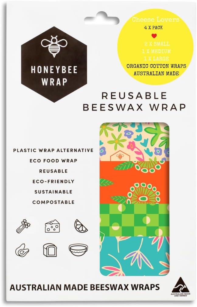 Reusable Beeswax Wraps for Food | | Eco Friendly, Organic, Biodegradable, Plastic Free, Bee's Wrap Bowl Covers and Food Storage | Cling Wrap Alternative