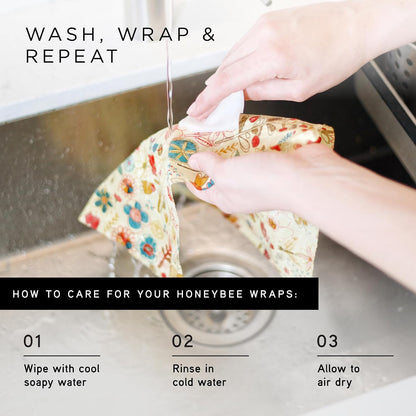 Reusable Beeswax Wraps for Food | | Eco Friendly, Organic, Biodegradable, Plastic Free, Bee's Wrap Bowl Covers and Food Storage | Cling Wrap Alternative