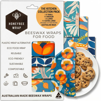 Reusable Beeswax Wraps for Food | | Eco Friendly, Organic, Biodegradable, Plastic Free, Bee's Wrap Bowl Covers and Food Storage | Cling Wrap Alternative