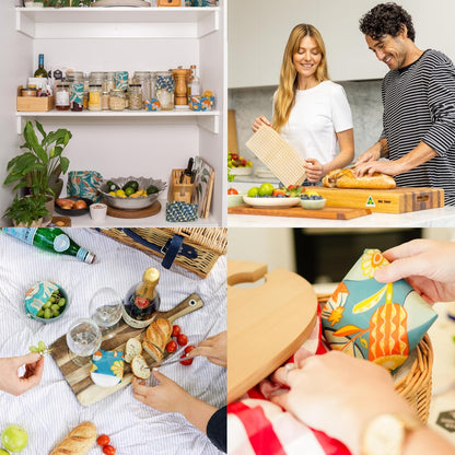 Reusable Beeswax Wraps for Food | | Eco Friendly, Organic, Biodegradable, Plastic Free, Bee's Wrap Bowl Covers and Food Storage | Cling Wrap Alternative