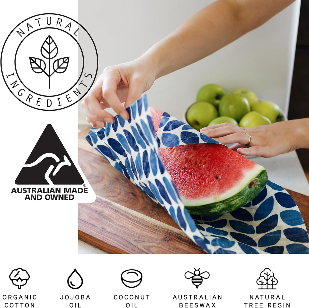 Reusable Beeswax Wraps for Food | | Eco Friendly, Organic, Biodegradable, Plastic Free, Bee's Wrap Bowl Covers and Food Storage | Cling Wrap Alternative