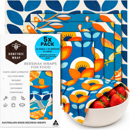 Reusable Beeswax Wraps for Food | | Eco Friendly, Organic, Biodegradable, Plastic Free, Bee's Wrap Bowl Covers and Food Storage | Cling Wrap Alternative