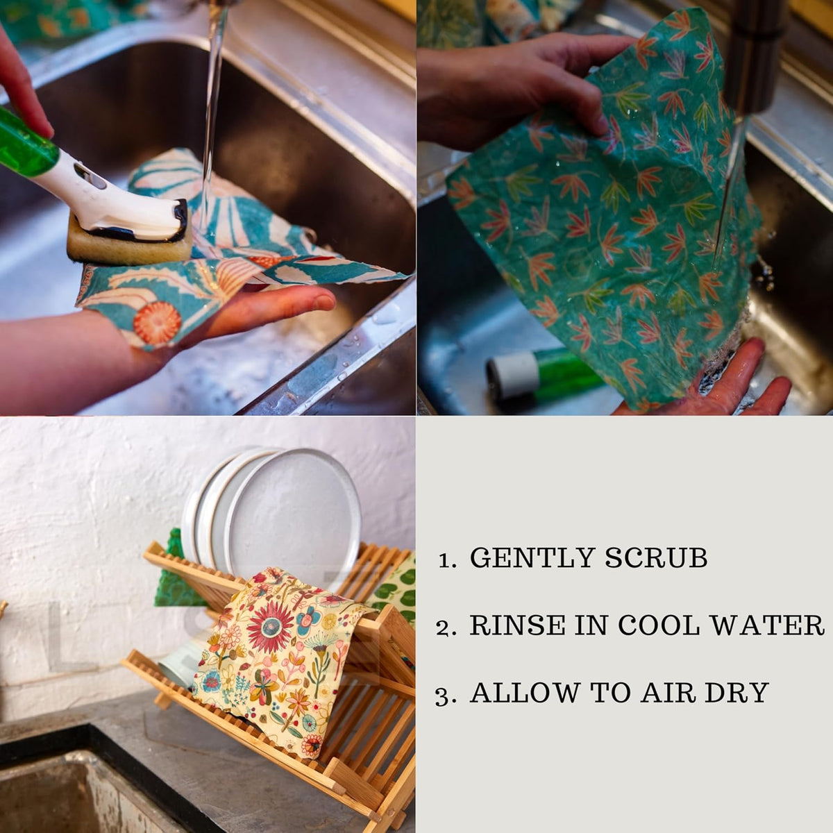 Reusable Beeswax Wraps for Food | | Eco Friendly, Organic, Biodegradable, Plastic Free, Bee's Wrap Bowl Covers and Food Storage | Cling Wrap Alternative